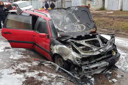 У Харкові на ходу загорівся легковий автомобіль